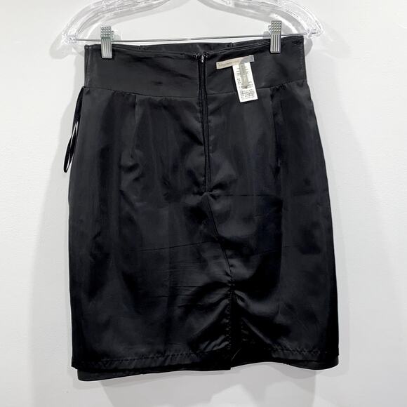 Black Leather Skirt Knee Length Size 6 Petite - Picture 8 of 12